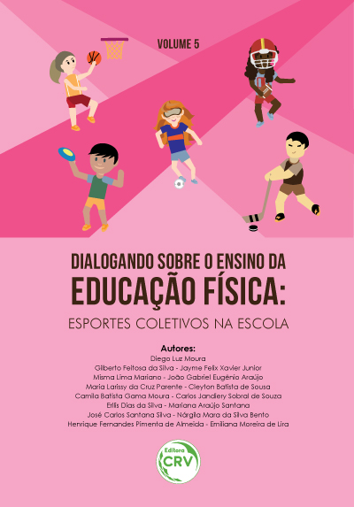 Capa do livro: DIALOGANDO SOBRE O ENSINO DA EDUCAÇÃO FÍSICA: <br> esportes coletivos na escola <br>VOLUME 5