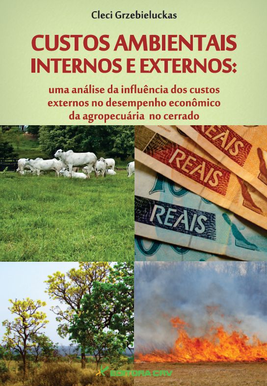Capa do livro: CUSTOS AMBIENTAIS INTERNOS E EXTERNOS:<br>uma análise da influência dos custos externos no desempenho econômico da agropecuária no cerrado