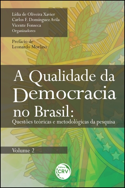 Capa do livro: A QUALIDADE DA DEMOCRACIA NO BRASIL:<br> questões teóricas e metodológicas da pesquisa - <BR>VOLUME 2