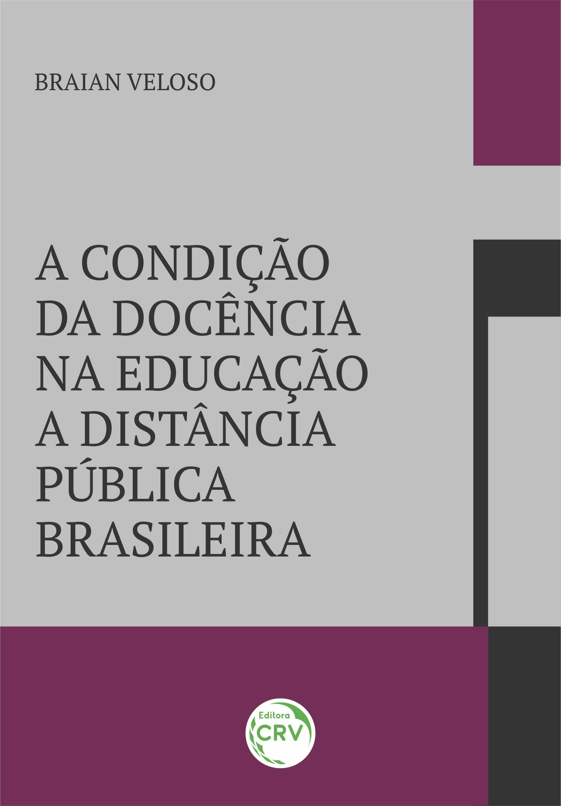 Capa do livro: A CONDIÇÃO DA DOCÊNCIA NA EDUCAÇÃO A DISTÂNCIA PÚBLICA BRASILEIRA