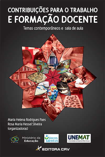 Capa do livro: CONTRIBUIÇÕES PARA O TRABALHO E FORMAÇÃO DOCENTE:<BR>temas contemporâneos na sala de aula