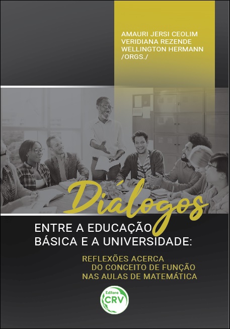 Capa do livro: DIÁLOGOS ENTRE A EDUCAÇÃO BÁSICA E A UNIVERSIDADE:  <br>reflexões acerca do conceito de função nas aulas de Matemática