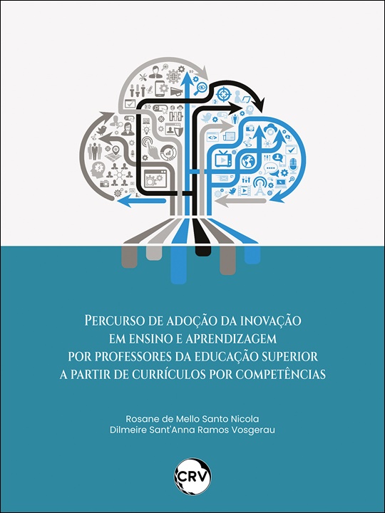 Capa do livro: Percurso de adoção da inovação em ensino e aprendizagem por professores da educação superior a partir de currículos por competências