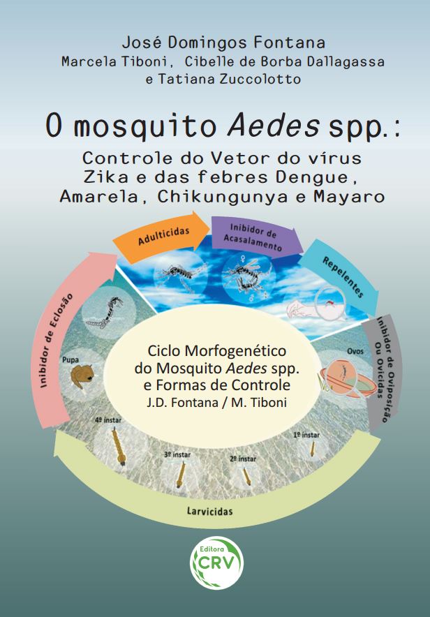 Capa do livro: O MOSQUITO Aedes spp.:<br>controle do vetor do vírus Zika e das febres Dengue, Amarela, Chikungunya e Mayaro