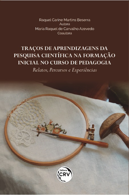 Capa do livro: TRAÇOS DE APRENDIZAGENS DA PESQUISA CIENTÍFICA NA FORMAÇÃO INICIAL NO CURSO DE PEDAGOGIA:<br> relatos, percursos e experiências