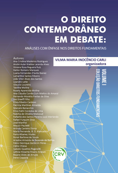 Capa do livro: O DIREITO CONTEMPORÂNEO EM DEBATE:<br>análises com ênfase nos direitos fundamentais <br>Coleção Direitos fundamentais <br>Volume I