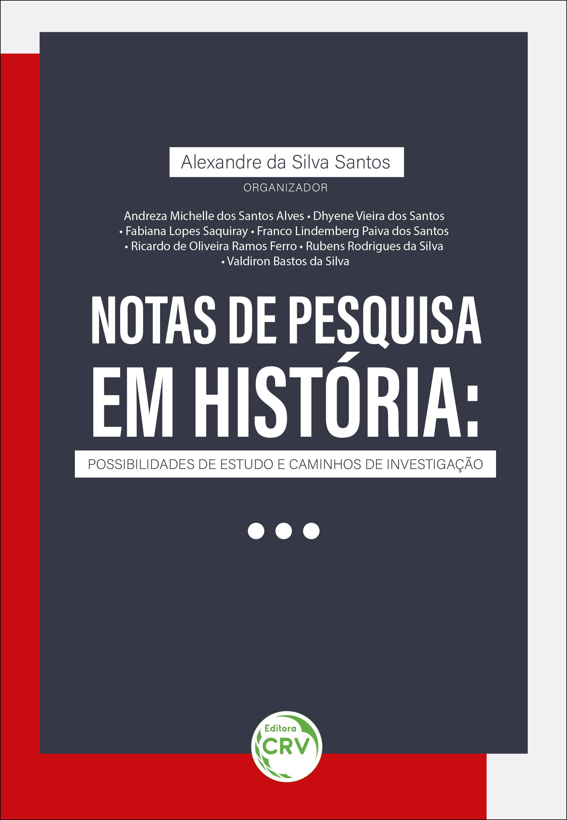 Capa do livro: NOTAS DE PESQUISA EM HISTÓRIA:<br> possibilidades de estudo e caminhos de investigação