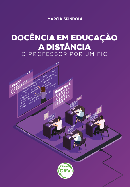 Capa do livro: DOCÊNCIA EM EDUCAÇÃO A DISTÂNCIA: <br> O professor por um fio