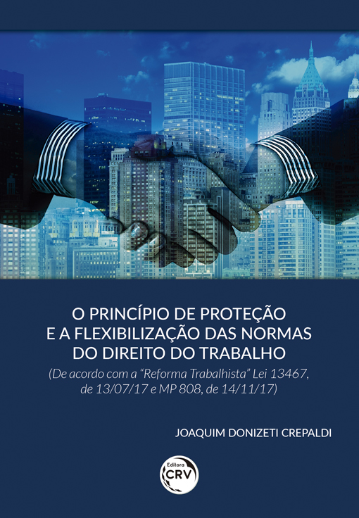 Capa do livro: O PRINCÍPIO DE PROTEÇÃO E A FLEXIBILIZAÇÃO DAS NORMAS DO DIREITO DO TRABALHO (De acordo com a “Reforma Trabalhista” Lei 13467, de 13/07/17 e MP 808, de 14/11/17)