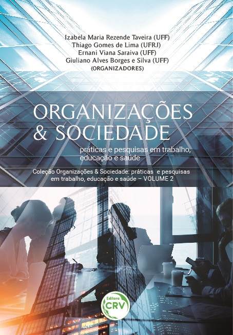 Capa do livro: ORGANIZAÇÕES & SOCIEDADE: <br>práticas e pesquisas em trabalho, educação e saúde<br> <br> Coleção Organizações & Sociedade: práticas e pesquisas em trabalho, educação e saúde - Volume 2