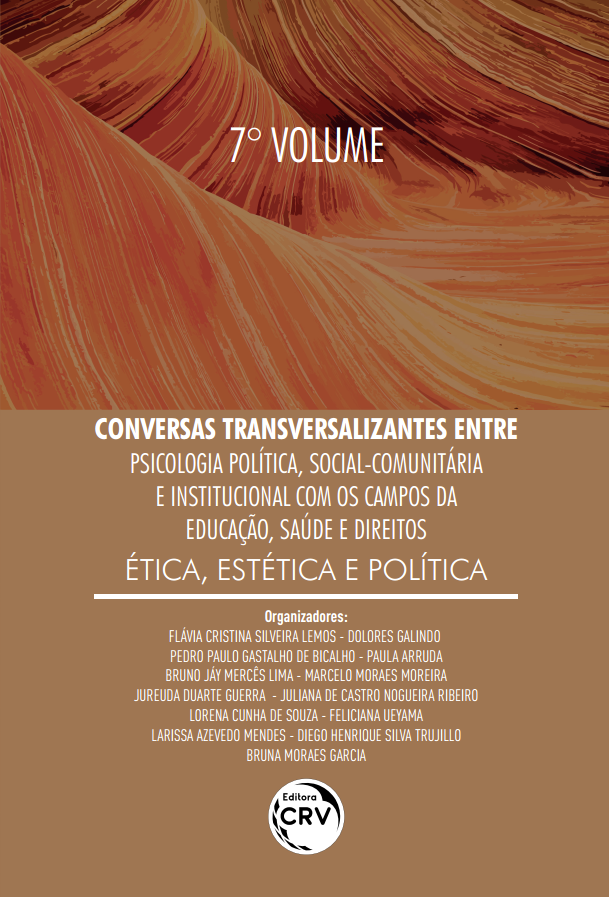 Capa do livro: CONVERSAS TRANSVERSALIZANTES ENTRE PSICOLOGIA POLÍTICA, SOCIAL-COMUNITÁRIA E INSTITUCIONAL COM OS CAMPOS DA EDUCAÇÃO, SAÚDE E DIREITOS – <BR>VOLUME 7