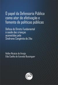 O PAPEL DA DEFENSORIA PÚBLICA COMO ATOR DE EFETIVAÇÃO E FOMENTO DE POLÍTICAS PÚBLICAS: <br>defesa do Direito Fundamental à saúde das crianças acometidas pela Síndrome Congênita do Zika