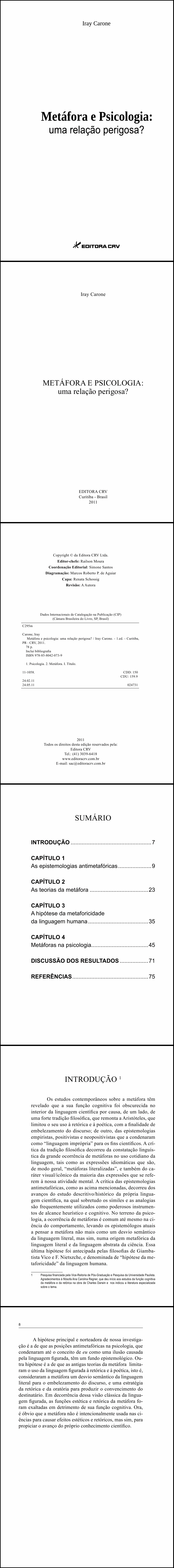 METÁFORA E PSICOLOGIA:<br>uma relação perigosa?
