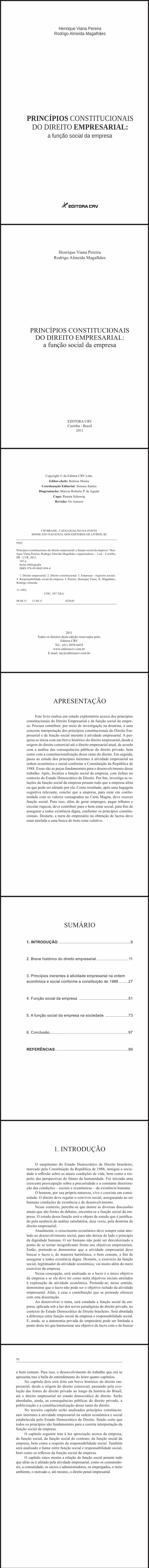 PRINCÍPIOS CONSTITUCIONAIS DO DIREITO EMPRESARIAL:<br>a função social da empresa