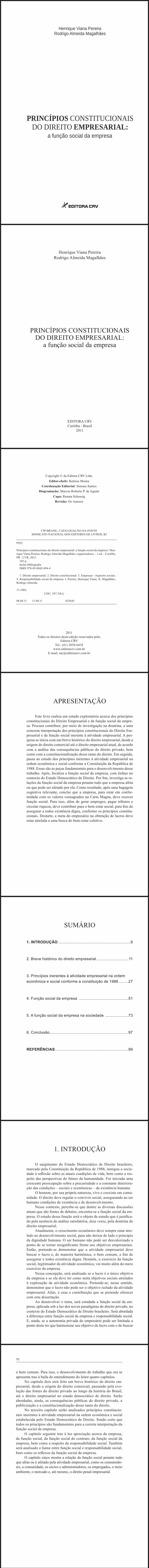 PRINCÍPIOS CONSTITUCIONAIS DO DIREITO EMPRESARIAL:<br>a função social da empresa