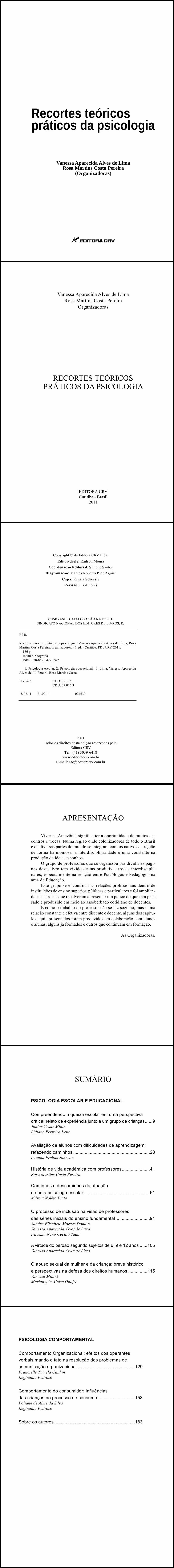 RECORTES TEÓRICOS PRÁTICOS DA PSICOLOGIA