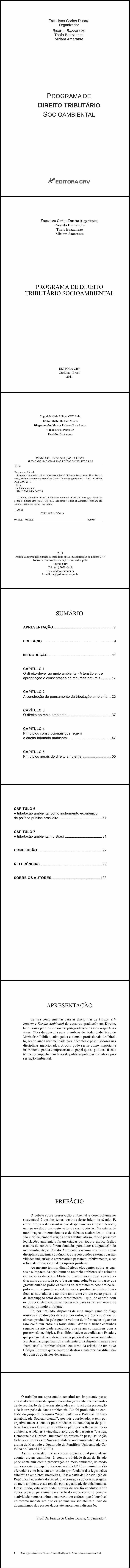 PROGRAMA DE DIREITO TRIBUTÁRIO SOCIOAMBIENTAL