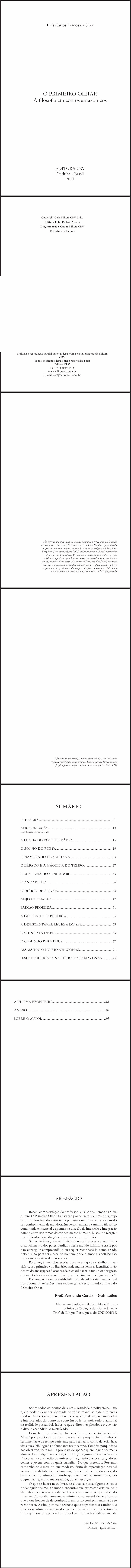 O PRIMEIRO OLHAR<br>A Filosofia Em Contos Amazônicos