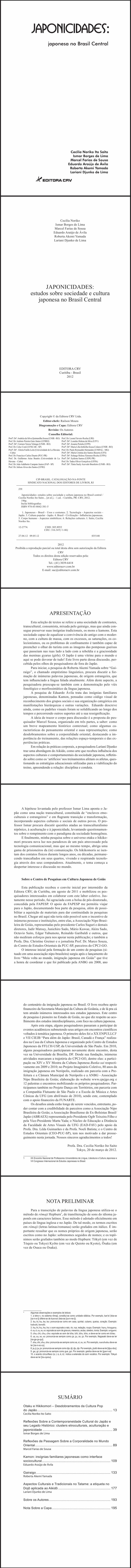 JAPONICIDADES:<br>estudos sobre sociedade e Cultura Japonesa no Brasil Central