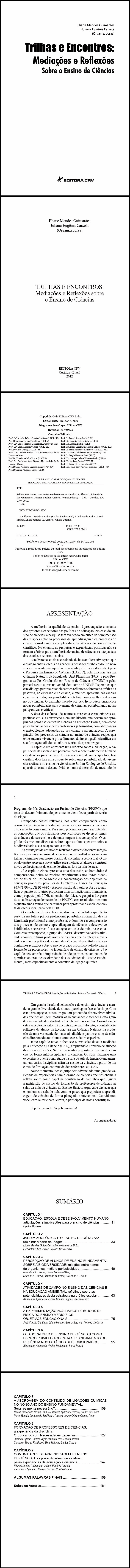 TRILHAS E ENCONTROS:<br>mediações e reflexões sobre o ensino de ciências