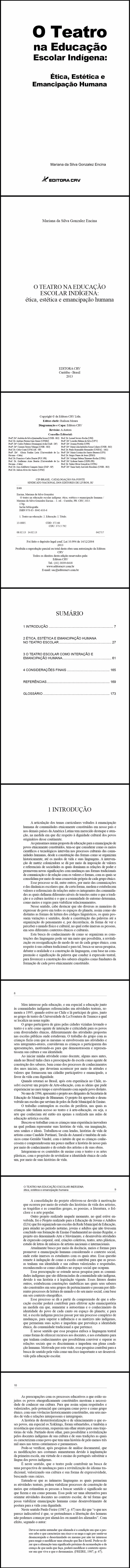 O TEATRO NA EDUCAÇÃO ESCOLAR INDÍGENA:<br>ética, estética e emancipação humana