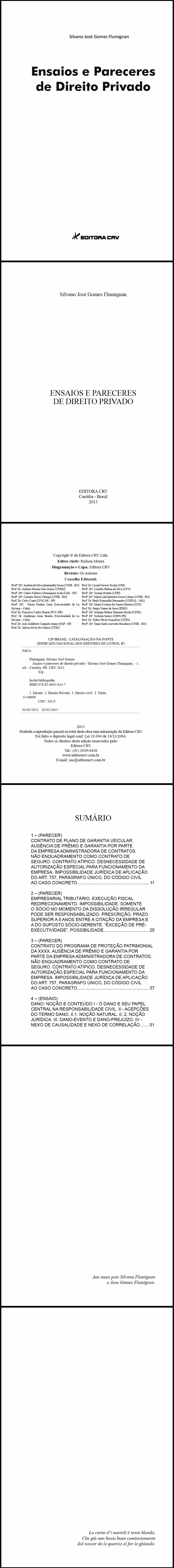 ENSAIOS E PARECERES DE DIREITO PRIVADO