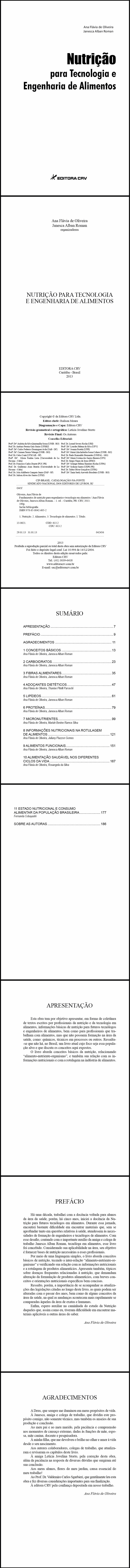 NUTRIÇÃO PARA TECNOLOGIA E ENGENHARIA DE ALIMENTOS