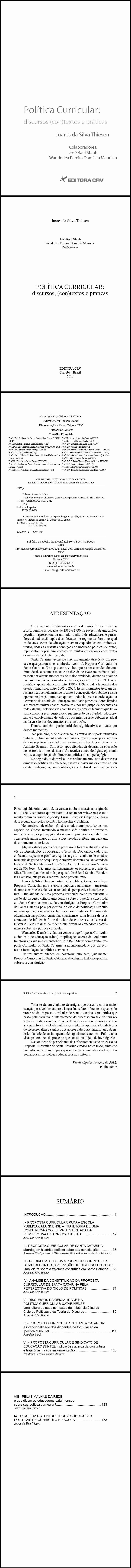 POLÍTICA CURRICULAR:<br>discursos, (con)textos e práticas