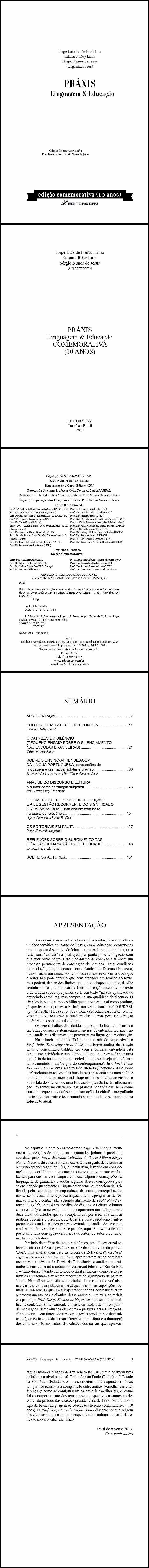 PRÁXIS<BR>Linguagem e Educação<BR>edição comemorativa (10 anos)<br>COLEÇÃO CIÊNCIAS ABERTA, N° 2