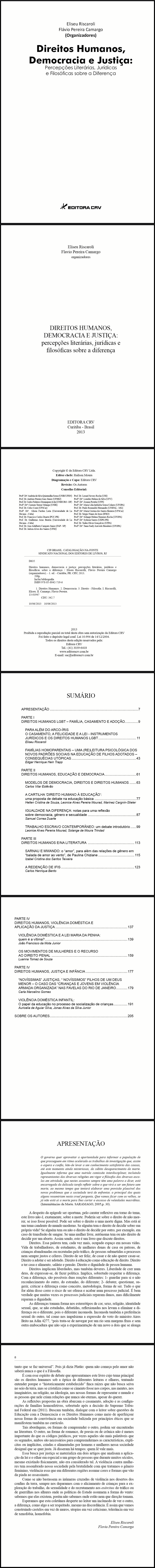 DIREITOS HUMANOS, DEMOCRACIA E JUSTIÇA:<BR> percepções literárias, jurídicas e filosóficas sobre a diferença