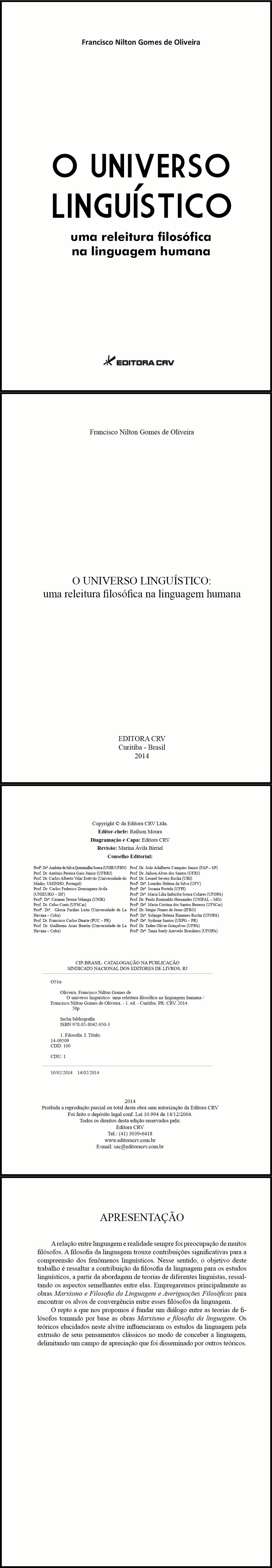 O UNIVERSO LINGUÍSTICO UMA RELEITURA FILOSÓFICA NA LINGUAGEM HUMANA