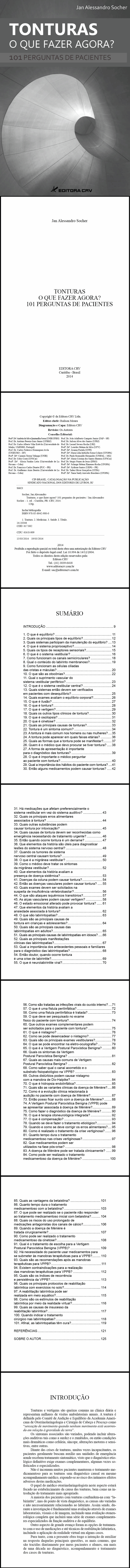 TONTURAS O QUE FAZER AGORA? <br>101 perguntas de pacientes