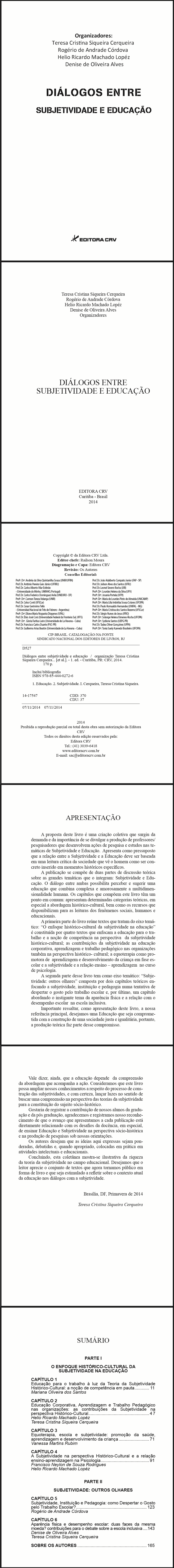 DIÁLOGOS ENTRE SUBJETIVIDADE E EDUCAÇÃO