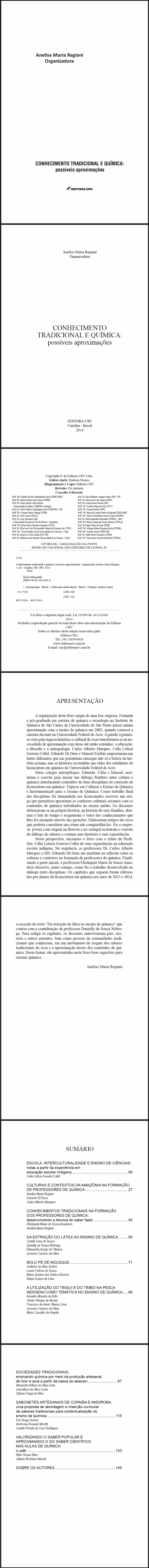 CONHECIMENTO TRADICIONAL E QUÍMICA:<br>possíveis aproximações 