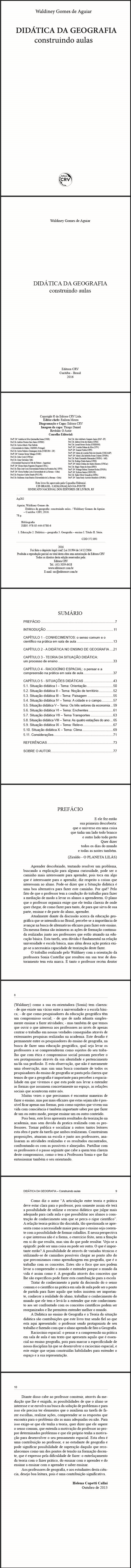 DIDÁTICA DA GEOGRAFIA:<br>construindo aulas