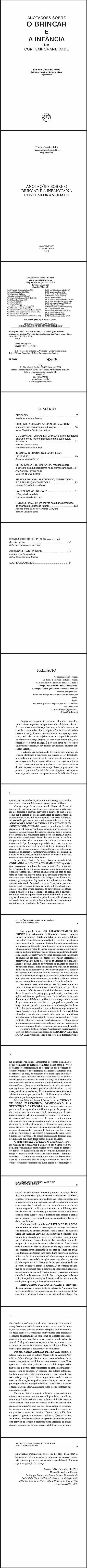 ANOTAÇÕES SOBRE O BRINCAR E A INFÂNCIA NA CONTEMPORANEIDADE