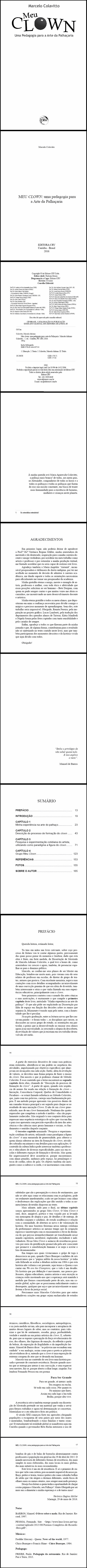 MEU CLOWN:<br>uma pedagogia para a arte da palhaçaria