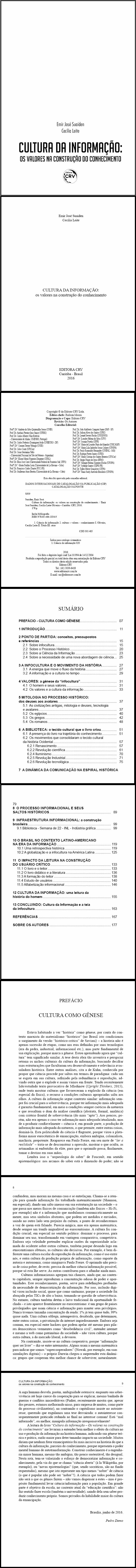 CULTURA DA INFORMAÇÃO:<br> os valores na construção do conhecimento