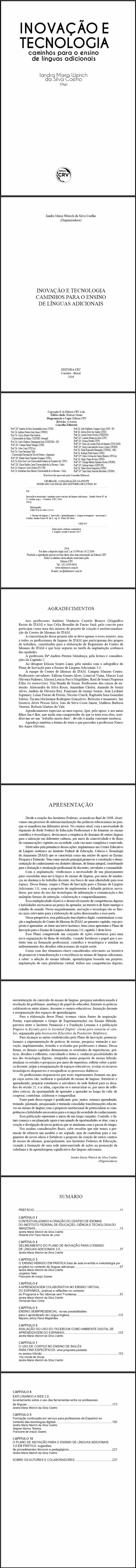 INOVAÇÃO E TECNOLOGIA:<br> caminhos para o ensino de línguas adicionais