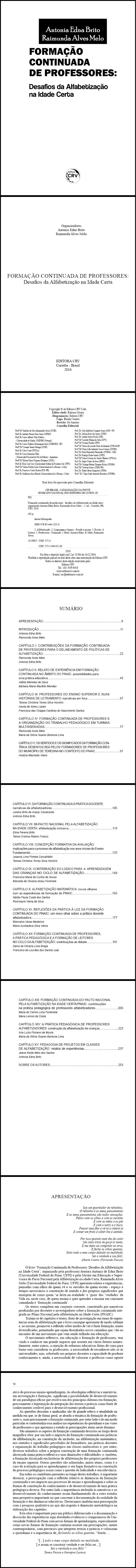 FORMAÇÃO CONTINUADA DE PROFESSORES:<br>desafio da alfabetização na idade certa