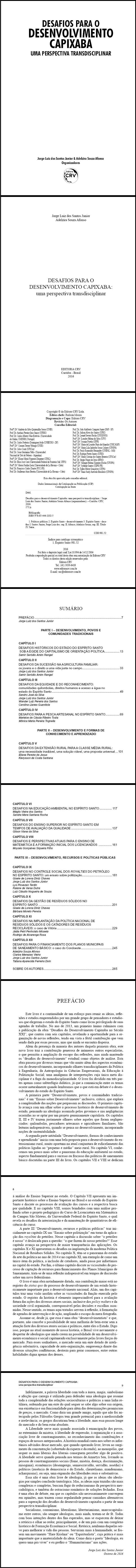 DESAFIOS PARA O DESENVOLVIMENTO CAPIXABA:<br>uma perspectiva transdisciplinar