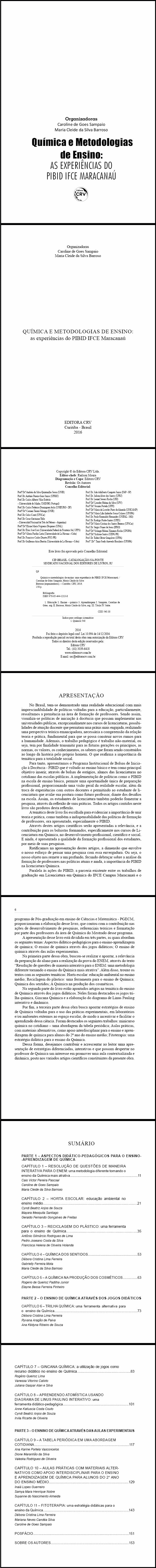 QUÍMICA E METODOLOGIAS DE ENSINO:<br>as experiências do PIBID IFCE Maracanaú