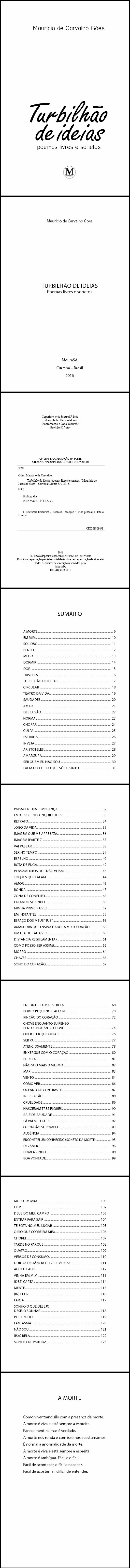TURBILHÃO DE IDEIAS<br>Poemas livres e sonetos