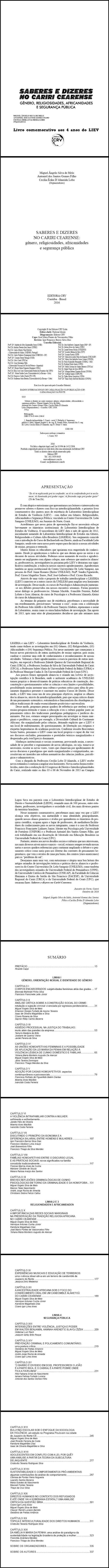 SABERES E DIZERES NO CARIRI CEARENSE: gêneros, religiosidades, africanidades e segurança pública