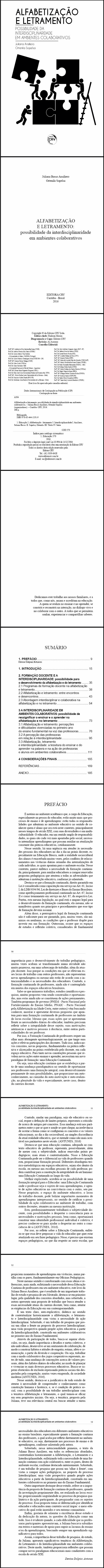 ALFABETIZAÇÃO E LETRAMENTO:<br> possibilidade da interdisciplinaridade em ambientes colaborativos