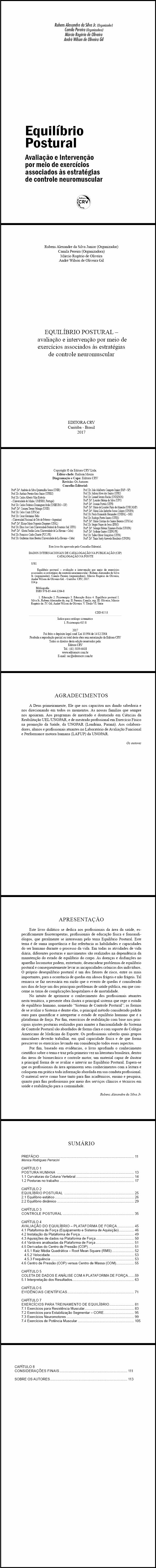 EQUILÍBRIO POSTURAL<br>Avaliação e intervenção por meio de exercícios associados às estratégias de controle neuromuscular