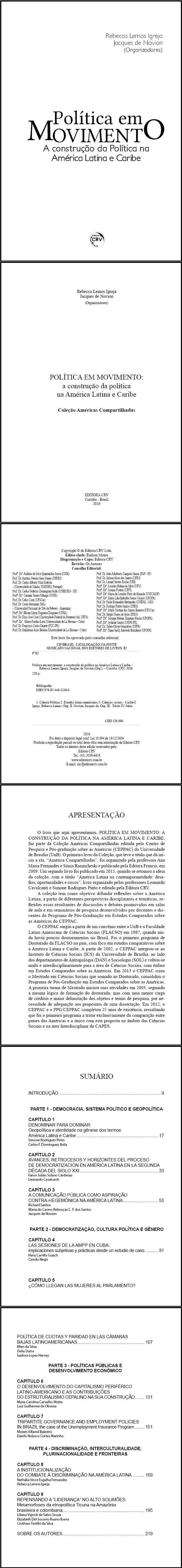 POLÍTICA EM MOVIMENTO:<br>a construção da política na América Latina e Caribe<br>Coleção Américas Compartilhadas