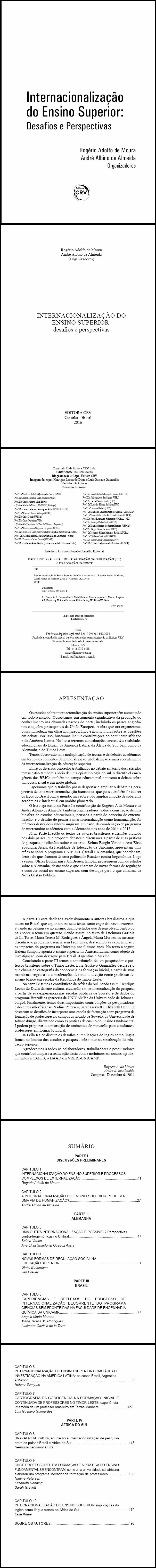 INTERNACIONALIZAÇÃO DO ENSINO SUPERIOR:<br>desafios e perspectivas