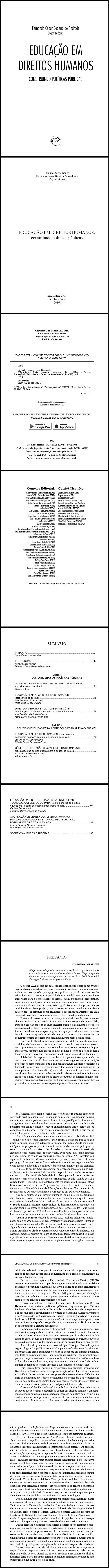 EDUCAÇÃO EM DIREITOS HUMANOS:<br> construindo políticas públicas