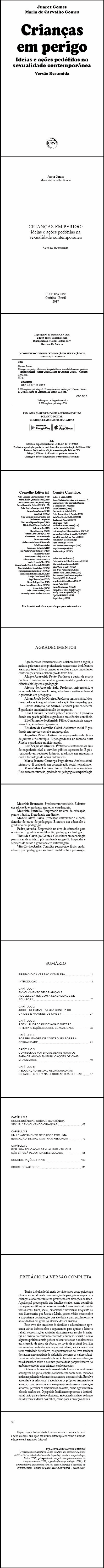 CRIANÇAS EM PERIGO:<br> ideias e ações pedófilas na sexualidade contemporânea – versão resumida 